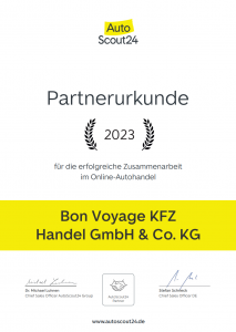 Autoscout Partnerurkunde